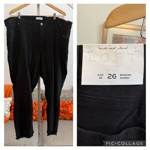 ❣️🆕LOFT Plus Modern Skinny Black Jeans Size 26 Style#482070❣️